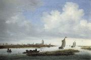 RUYSDAEL, Salomon van view of deventer seen from the north west oil painting artist